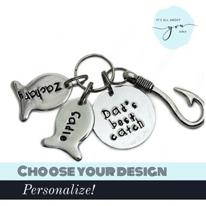 Dads best catch keychain, daddys keepers, personalized keychain for dad, gift for him, kids names fishing keychain for dad, fathers day gift