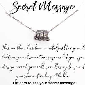 Personalized hidden message jewelry, secret message on the scroll, sterling silver necklace with inspirational message, comfort necklace