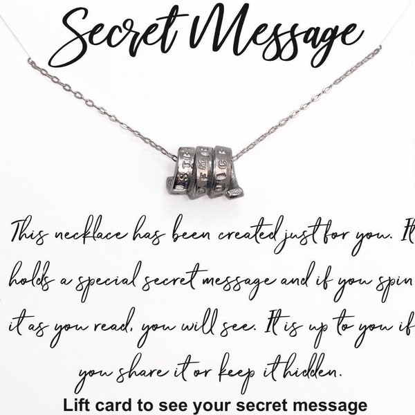 Personalized hidden message jewelry, secret message on the scroll, sterling silver necklace with inspirational message, comfort necklace