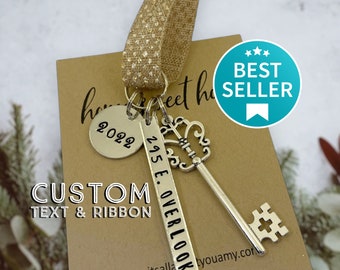 Housewarming gift new home ornament personalized, House gifts, New home gifts, Our first Christmas first home ornament,skeleton key ornament