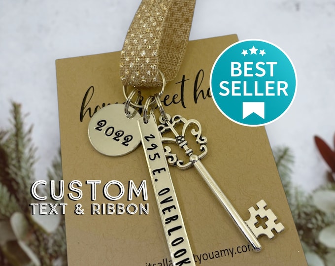 Housewarming gift new home ornament personalized, House gifts, New home gifts, Our first Christmas first home ornament,skeleton key ornament