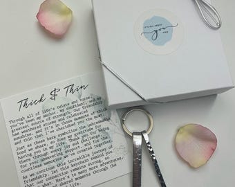 Thick and thin keychain, Best friend gift, friendship gift, thank you for being there for me through thick and thin