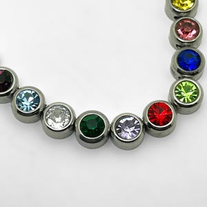 Personalized Family Birthstone Necklace Mother&#39;s Day Gift for Her, Bezel Set Birthstone Charm Necklace