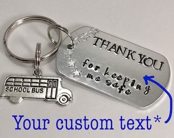Bus Driver Appreciation Gift, Thanks for keeping me safe keychain for bus driver, End of Year Gift, School Bus Driver, Thank you gift bus