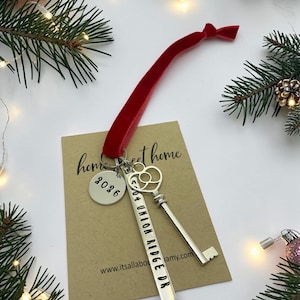 New Home Ornament 2026, Personalized Gift for First Home Christmas Ornament and Skeleton Key Housewarming Gift