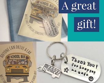 Bus Driver Gift, Thanks for keeping me safe keychain for bus driver, End of Year Gift, School Bus Driver Appreciation Gift, Thank you gift