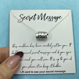 Personalized hidden message jewelry, secret message on the scroll, sterling silver necklace with inspirational message, comfort necklace