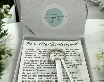 Bridesmaid Gift, Thick and thin keychain, Best friend gift, friendship gift, thank you for standing with me Wedding Day