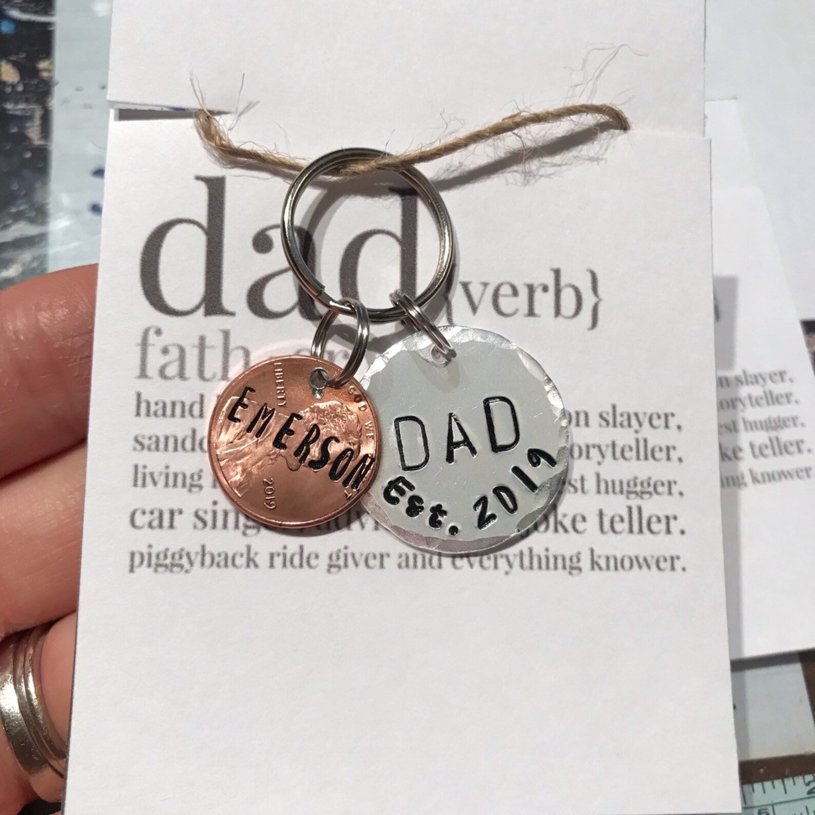 Fathers Day Keychain Fathers Day Gift From Daughter Father | Etsy