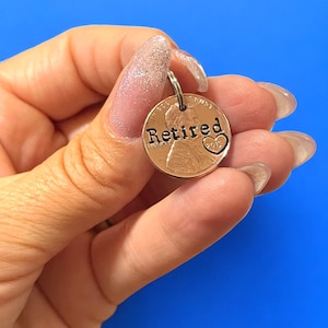 Custom Penny Charm • Hand Stamped with Year & Name • Personalized Keychain Add-On • Milestone Gift • Heart Around Year • est. Optional
