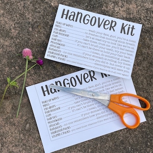 Kit per i postumi della sbornia da scaricare, solo file digitali, kit fai da te per i postumi della sbornia, crea il tuo, bomboniere per la festa del fine settimana tra ragazze, kit per i postumi della sbornia
