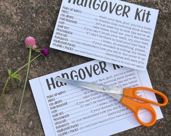 Hangover kit printable download, pdf jpg png Digital files only, DIY Hangover Kit,create your own, Girls weekend party favors hangover kit