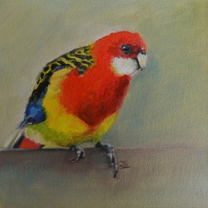 Small Oil Painting. Bird painting. Bird art. Wall art. Bird artwork. Gift for her. Home decor. Miniature artwork