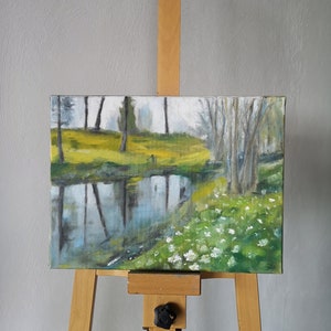Original Spring Forest Oil Painting: Landscape Tree Wall Art (11.8&quot; x 15.7&quot;)