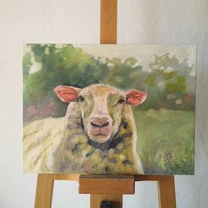 Sheep Oil Painting, Sheep Artwork, Oil Painting Original, Sheep Art, Wall Art, Sheep portrait