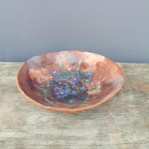 Handmade hand painted ceramic decorative bowl. Rustic bowl. Original home decor.