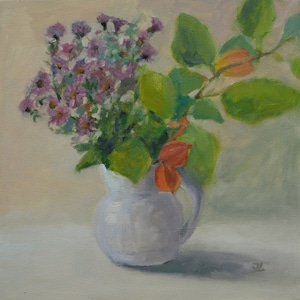 Still Life Painting, Wall Decor, Original Artwork, Oil Painting Original, Canvas Wall Art, Flowers in vase painting