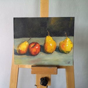 Still Life Painting, Kitchen Wall Decor, Original Artwork, Oil Painting Original, Pears painting, Canvas Wall Art, Fruit still life