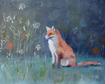 Fox Oil Painting, Fox Artwork, Oil Painting Original, Fox Art, Wall Art