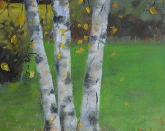 Birch Tree Painting, Birch Tree Wall Art, Birch Painting, Birch Tree, Oil Painting Original, Birch Tree Art, Forest Painting, Birch Wall Art