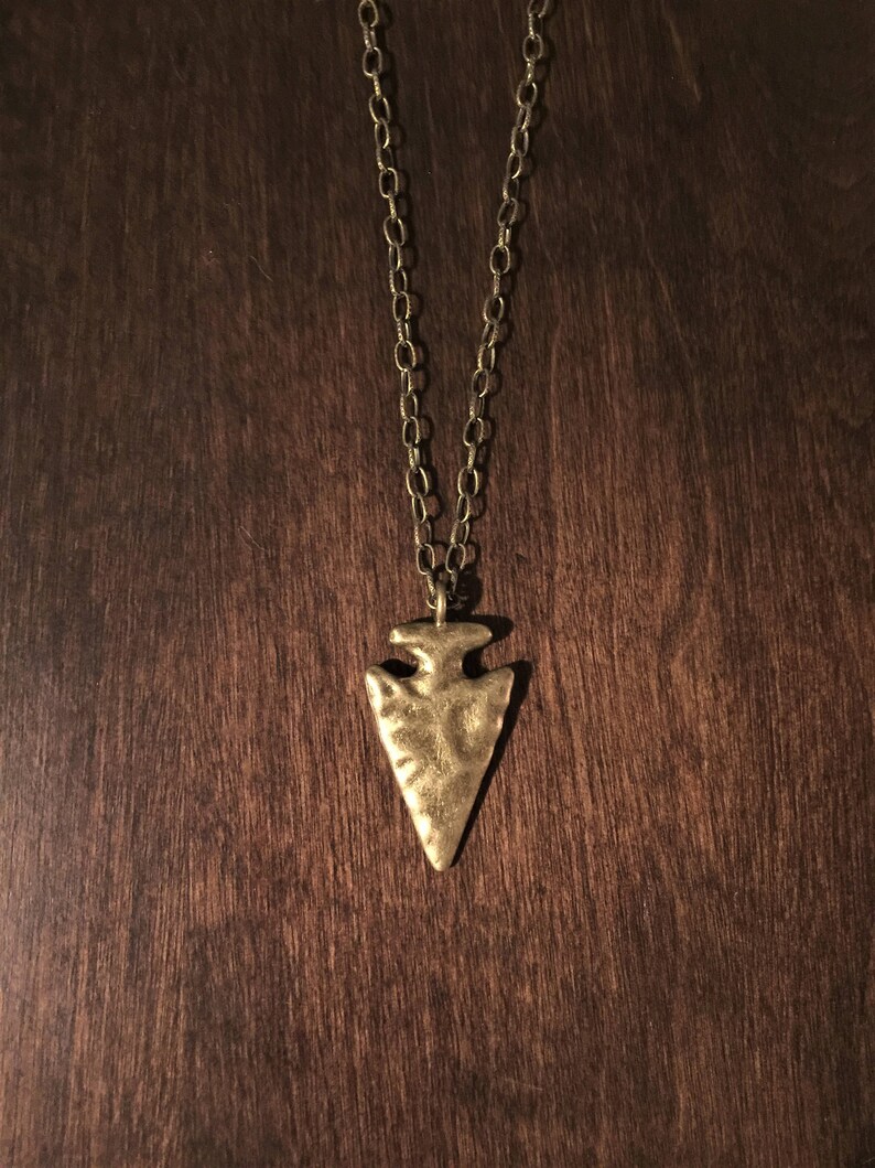 Gold arrowhead pendant necklace for women gift Etsy