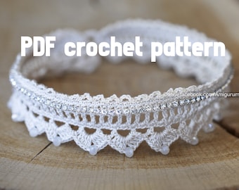 Crochet Choker Necklace Pattern: Beaded Jewelry (PDF)