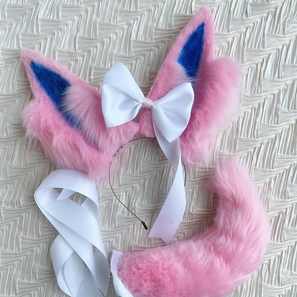 Sylveon Cosplay Ears and Tail | Pokémon Inspired | Regular and Shiny Color Options