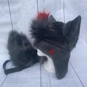 Zorua Hat and Tail | Pokemon Cosplay Winter Hat with Ears
