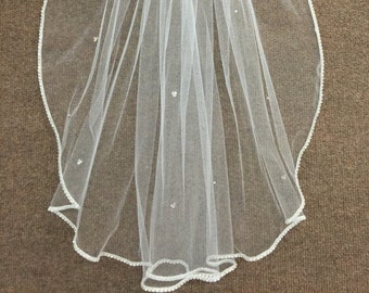 Hidden Mickey Princess Veil w/Rhinestone Edging - Fingertip