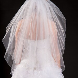 2 Layer Fingertip Length Veil 画像 1