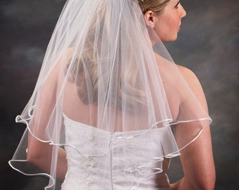 2 layer elbow length veil