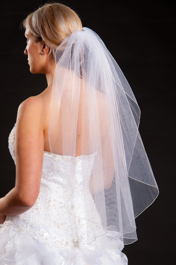 Handmade Shoulder length Bridal Veil Available in a wide selection of colours Handmade Shoulder length Bridal Veil Available in a wide selection of colours