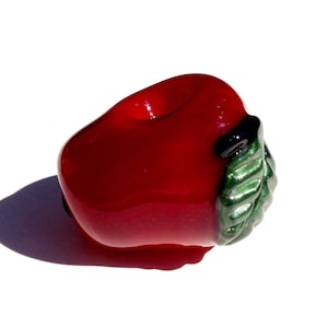 Deluxe Candy Red Apple Glass Pipe Sparkling Smoking Bowl Handcrafted Glass Smoking Pipes image 1