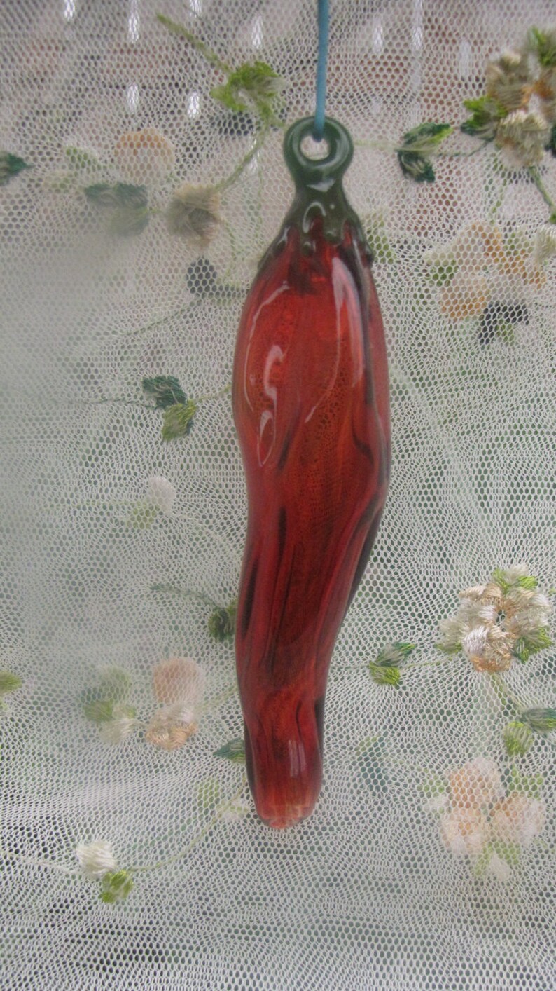 Mini Chili Pepper Glass Ornament Pendant Bauble Christmas Etsy
