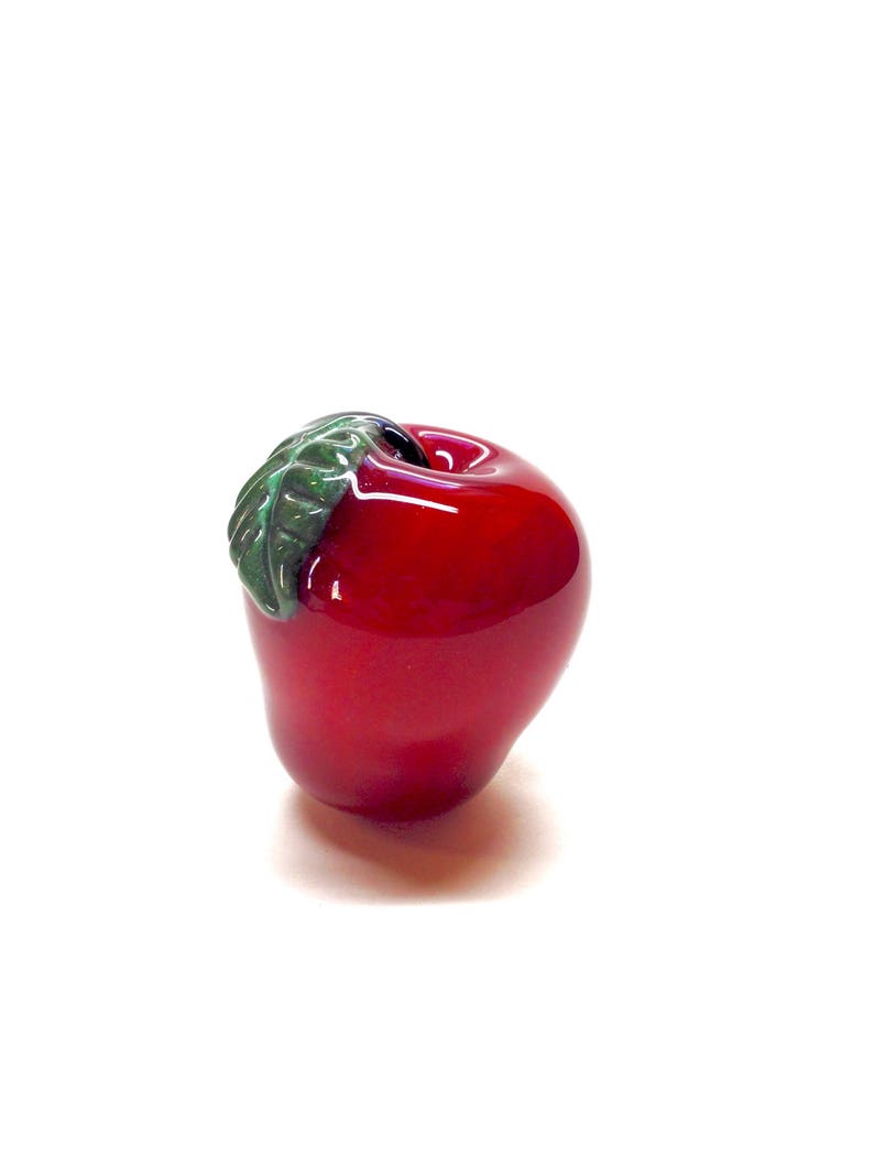 Deluxe Candy Red Apple Glass Pipe Sparkling Smoking Bowl Handcrafted Glass Smoking Pipes image 4