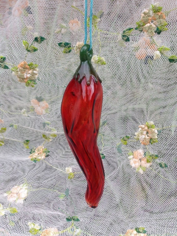 Mini Chili Pepper Glass Ornament Pendant Bauble Christmas Etsy