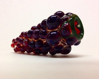 Sweet Concord Grape Glass Bat Pipe - Unique Smoking Chillum - Fruit Decor - Smoking Bowl