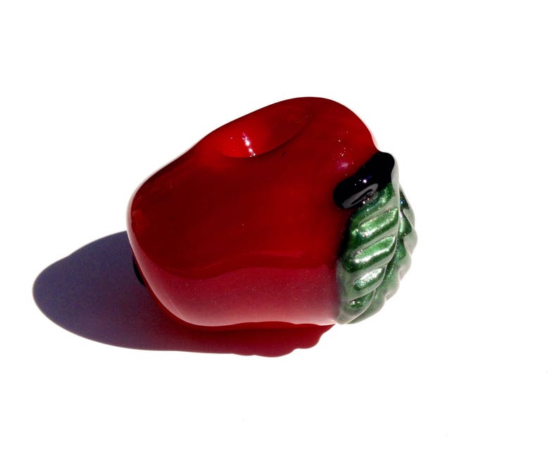 Deluxe Candy Red Apple Glass Pipe Sparkling Smoking Bowl Handcrafted Glass Smoking Pipes image 1