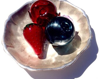 Berry Bowl Collection - Strawberry, Blueberry, Pomegranate Glass Pipes - Fruit Smoking Set (15% Off)