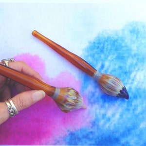 Artistic Paintbrush Glass Pipe Unique Smoking Accessory Gift for Artists Hand-blown Glass Bowl image 7