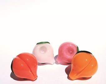Peach Glass Pipe, Glass Smoking Pipe