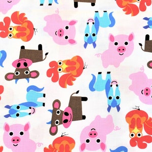 PIG COW HORSE Chicken Farm Animal Toss Fabric from Windham Fabrics