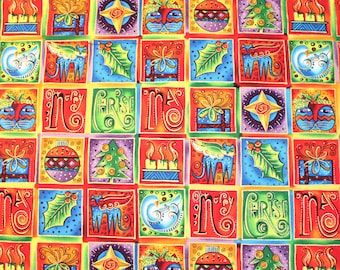 Laurel Burch ENCHANTMENT Weihnachtsferien Kleiner Blockstoff - BTHY