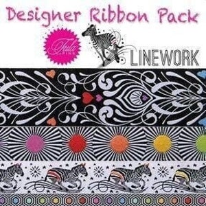 Confezione di nastri ROSA TULA Confezione di nastri di design LINEWORK - 5 Yds
