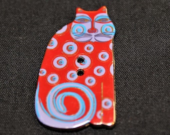 LAUREL BURCH BUTTON Rot gepunktete Katze