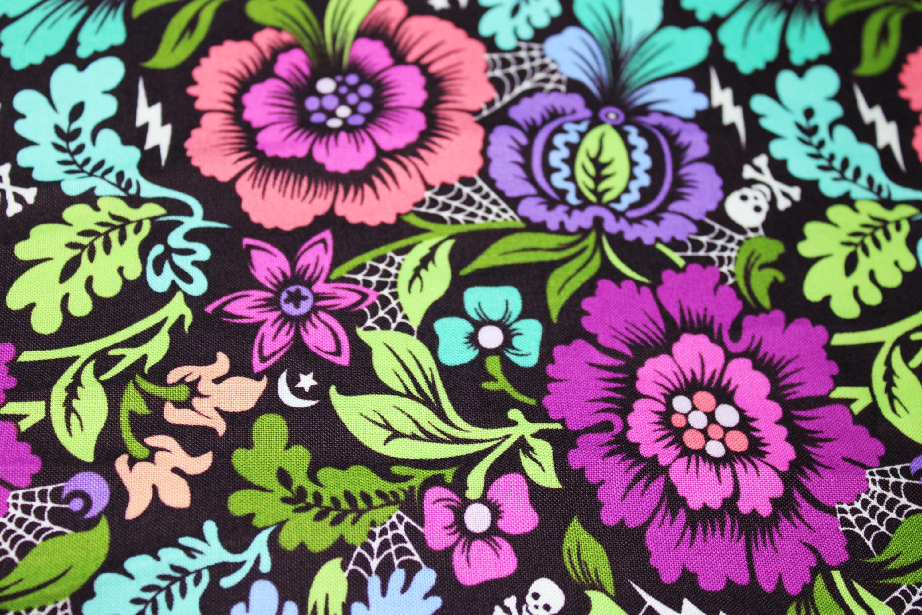 Tula Pink NIGHTSHADE Deja Vu Quilt Fabric Spider Blossom Equinox