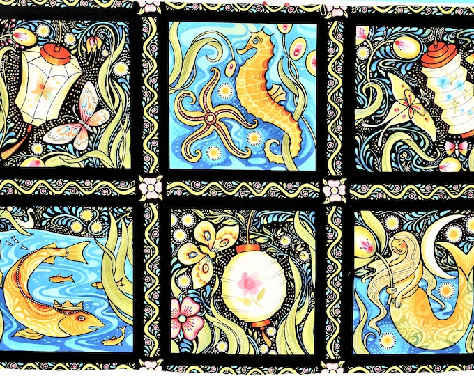 LUMINARIA Fabric Panel in Brights by Julie Paschkis for in the Etsy