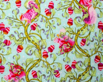 Tula Pink TINY BEASTS Oh Nuts Squirrels Glimmer Cotton Quilt Fabric - BTHY