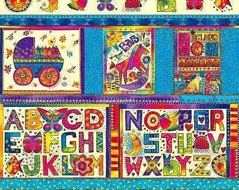 Laurel Burch LAUREL LAND ABC's Quilt Fabric Panel 23.5" x 44"