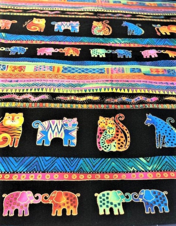 Laurel Burch MYTHICAL JUNGLE Border Stripe Fabric - BTHY - Etsy